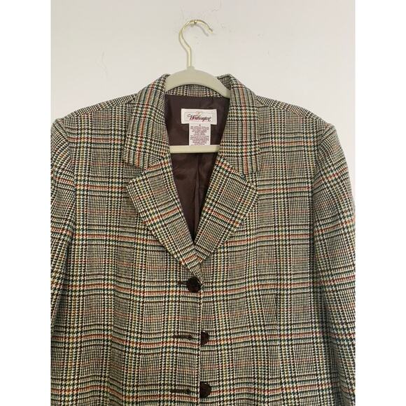 Vintage Worthington Houndstooth Plaid Blazer Womens Size 12 Gingham Academia - Picture 4 of 8